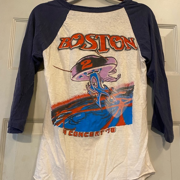 RARE Vintage 1978 Boston Long Sleeve 3/4 Baseball Band Tee - Picture 4 of 5